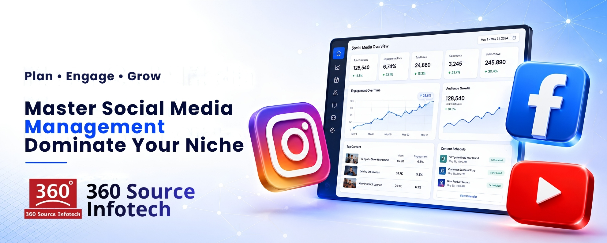 Master Social Media Management to Dominate Your Niche 360 Source Infotech 3